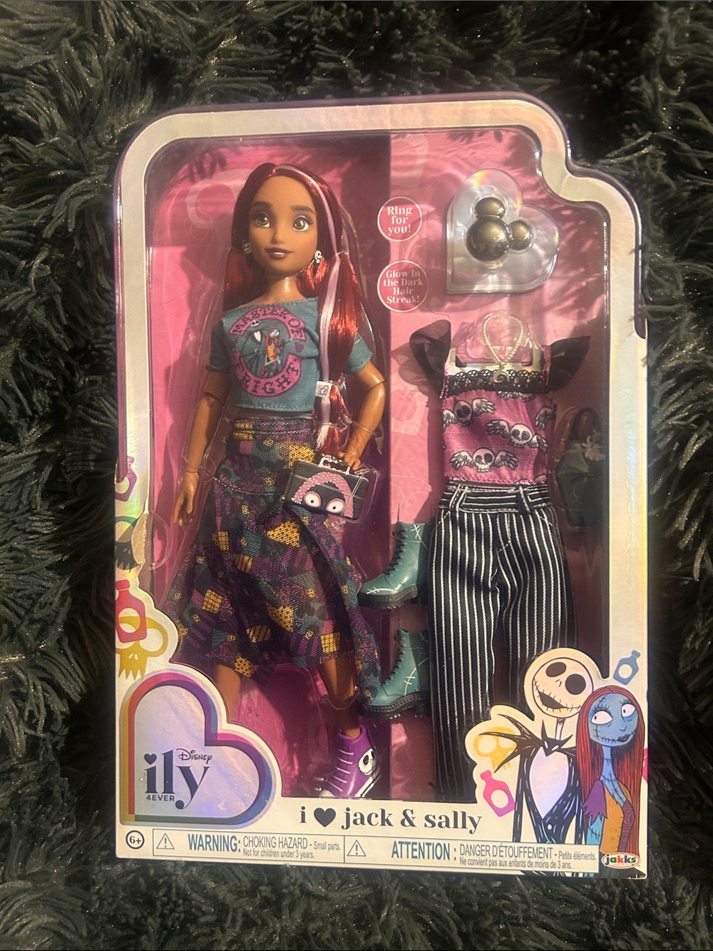 Disney i ♥ Jack & Sally Girls Pink & Teal Fashion Doll Set NWT